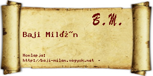 Baji Milán névjegykártya